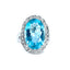 Aquamarine & Diamond Oval Cluster Ring, Circa 2000
