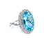 Aquamarine & Diamond Oval Cluster Ring, Circa 2000