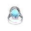Aquamarine & Diamond Oval Cluster Ring, Circa 2000