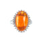 Fire Opal & Diamond Cluster Ring, Circa 2000
