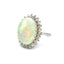 Oval Opal & Diamond Cluster Ring, Circa 1980