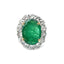 Oval Emerald & Diamond Cluster Ring, Circa 1950