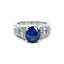 Sapphire Solitaire Ring with Diamond Shoulders, Circa 1990