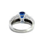 Sapphire Solitaire Ring with Diamond Shoulders, Circa 1990