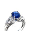 Sapphire Solitaire Ring with Diamond Shoulders, Circa 1990