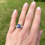 Sapphire Solitaire Ring with Diamond Shoulders, Circa 1990