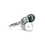 Black & White Pearl Twist Ring with Diamond Shoulders, Circa 1965