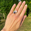 Black & White Pearl Twist Ring with Diamond Shoulders, Circa 1965