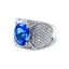 Tanzanite & Diamond Band Ring, Hallmark Birmingham 2007