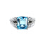Aquamarine & Diamond Platinum Ring, Circa 2000