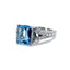 Aquamarine & Diamond Platinum Ring, Circa 2000