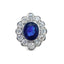Oval Sapphire & Diamond Cluster Ring, Circa 1960