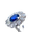 Oval Sapphire & Diamond Cluster Ring, Circa 1960