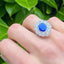 Oval Sapphire & Diamond Cluster Ring, Circa 1960