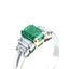 Emerald & Baguette Cut Diamond Ring, Hall Mark Birmingham 2006