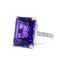 Amethyst Solitaire & Diamond Ring, Circa 2000