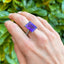 Amethyst Solitaire & Diamond Ring, Circa 2000