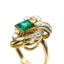 Emerald & Diamond Bow Ring, Circa 1980