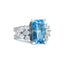Emerald Cut Aquamarine & Diamond Ring, Circa 1960