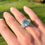 Emerald Cut Aquamarine & Diamond Ring, Circa 1960