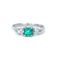 Emerald & Pear Shape Diamond 3 Stone Ring, Circa 1990