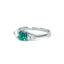 Emerald & Pear Shape Diamond 3 Stone Ring, Circa 1990