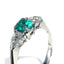 Emerald & Pear Shape Diamond 3 Stone Ring, Circa 1990