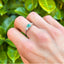 Emerald & Pear Shape Diamond 3 Stone Ring, Circa 1990