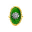 Green Enamel & Diamond Plaque Ring, Circa 1960