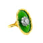 Green Enamel & Diamond Plaque Ring, Circa 1960