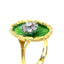 Green Enamel & Diamond Plaque Ring, Circa 1960
