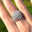 Diamond 6 Row Wave Ring, Circa 1990