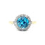 Art Deco Blue Zircon & Diamond Cluster Ring, Circa 1930