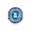 Blue Topaz Sapphire & Diamond Ring, Circa 1990