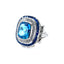 Blue Topaz Sapphire & Diamond Ring, Circa 1990