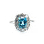 Emerald Cut Zircon & Diamond Ring by Bravingtons, Hallmark. London 1977