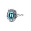Emerald Cut Zircon & Diamond Ring by Bravingtons, Hallmark. London 1977