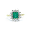 Emerald & Diamond Cluster Ring, Hallmark London 1994