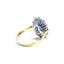 Natural Ceylon Sapphire & Diamond Cluster Ring, Hallmarked London 1985
