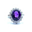 Amethyst 7 Diamond Ring, Hallmark London 1974