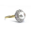 Art Deco Cultured Pearl and Diamond Ring, Circa 1930