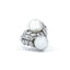 Cream & Grey 2 Stone Pearl and Diamond Ring, Circa 1955