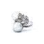 Cream & Grey 2 Stone Pearl and Diamond Ring, Circa 1955