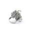 Cream & Grey 2 Stone Pearl and Diamond Ring, Circa 1955