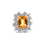 Imperial Topaz and Diamond Cluster Ring, Circa 1970