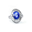Oval Tanzanite and Diamond Cluster Ring, Circa 2000