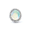 Oval Opal and Diamond Cluster Ring By T. A. Henn of Wolverhampton, Circa 1950