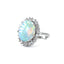 Oval Opal and Diamond Cluster Ring By T. A. Henn of Wolverhampton, Circa 1950