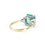 Emerald Solitaire Ring with Diamond Shoulders, Circa 1950