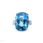 Cushion Cut Aquamarine Solitaire with Baguette Diamond Shoulders, Circa 2000